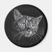 Cat Face Zeichnend Magnet (Vorne)