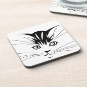 Cat Face Zeichnend Untersetzer (Linke Seite)