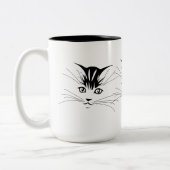 Cat Face Zeichnend Zweifarbige Tasse (Links)