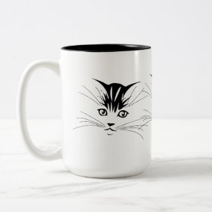 Cat Face Zeichnend Zweifarbige Tasse