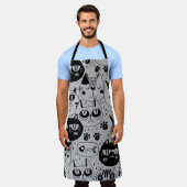Cat Faces All-over-Print-Schürze Schürze (Getragen)
