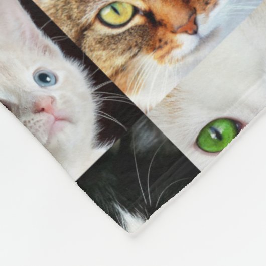 Cat Faces Collage Blanket Fleecedecke (Ecke)