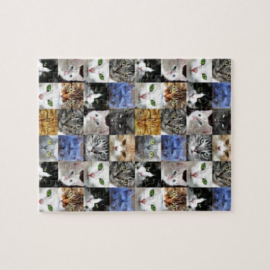 Cat Faces Collage Puzzle (Horizontal)