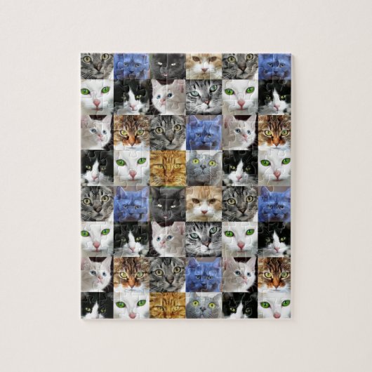 Cat Faces Collage Puzzle (Vertikal)