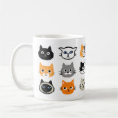 Cat Faces Muster | Cool Kitty Cat Lover's Kaffeetasse (Links)