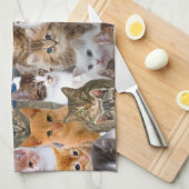 Cat Faces Muster Geschirrtuch (Viertel Falte)