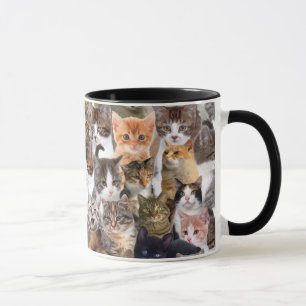 Cat Faces Muster Tasse