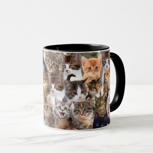 Cat Faces Muster Tasse (VorderseiteRechts)