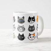 Cat Faces | Niedliche, lustige und annoyed Katzen Jumbo-Tasse (Vorderseite Rechts)
