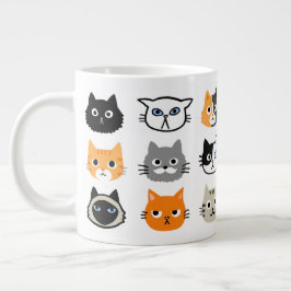 Cat Faces | Niedliche, lustige und annoyed Katzen Jumbo-Tasse