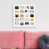 Cat Faces | Niedliche, lustige und annoyed Katzen Leinwanddruck (Insitu (Wohnzimmer))