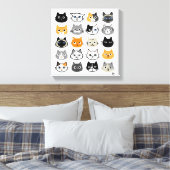 Cat Faces | Niedliche, lustige und annoyed Katzen Leinwanddruck (Insitu (Schlafzimmer))