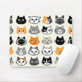 Cat Faces | Niedliche, lustige und annoyed Katzen Mousepad (Mit Mouse)