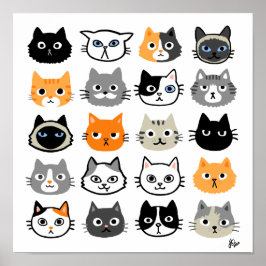 Cat Faces | Niedliche, lustige und annoyed Katzen Poster