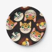 Cat Faces Pappteller (Vorderseite)