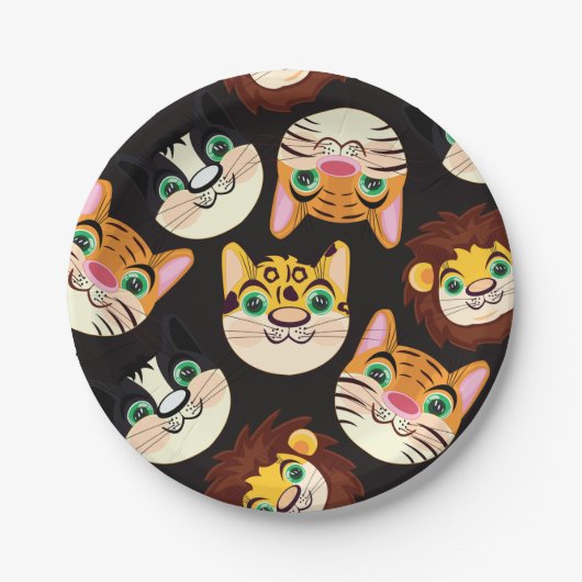 Cat Faces Pappteller (Vorderseite)