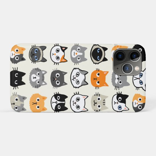 Cat Faces Pattern | Cool Kitty Cat Lover's Case-Mate iPhone Hülle (Rückseite (Horizontal))