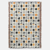 Cat Faces Pattern | Cool Kitty Cat Lover's Decke (Vorderseite Vertikal)