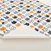 Cat Faces Pattern | Cool Kitty Cat Lover's Sherpadecke (3/4)