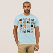 Cat Faces Pattern | Cool Kitty Cat Lover's T-Shirt (Vorne ganz)