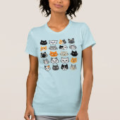Cat Faces Pattern | Cool Kitty Cat Lover's T-Shirt (Vorderseite)