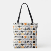 Cat Faces Pattern | Cool Kitty Cat Lover's Tasche (Rückseite)
