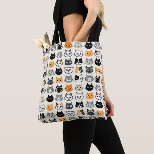 Cat Faces Pattern | Cool Kitty Cat Lover's Tasche (Von Nahem)