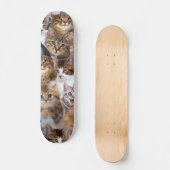 Cat Faces Pattern Skateboard (Vorderseite)