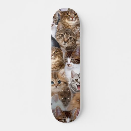 Cat Faces Pattern Skateboard (Vorne)