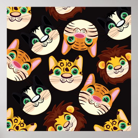 Cat Faces Poster (Vorne)