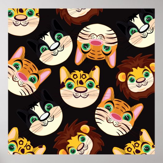 Cat Faces Poster (Vorne)