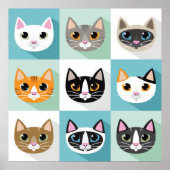 Cat Faces Poster (Vorne)