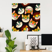 Cat Faces Poster