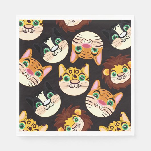 Cat Faces Serviette (Vorderseite)