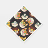 Cat Faces Serviette (Ecke)