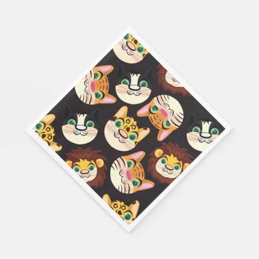 Cat Faces Serviette (Ecke)