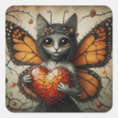 Cat Fairy Quadratischer Aufkleber (Vorderseite)