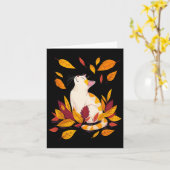 Cat Fall Leaf Tree Hallo Herbst Erntedank Karte (Gelbe Blume)