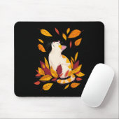 Cat Fall Leaf Tree Hallo Herbst Erntedank Mousepad (Mit Mouse)