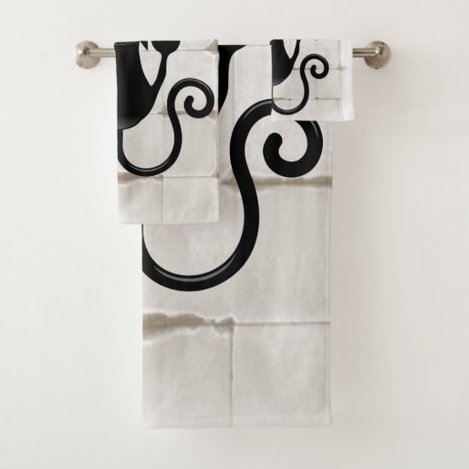 Cat Falldown lustige Zeichentrickfigur Badhandtuch Set (Insitu)