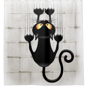 Cat Falldown lustige Zeichentrickfigur Duschvorhang
