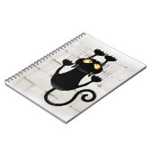 Cat Falldown lustige Zeichentrickfigur Notizblock (Linke Seite)