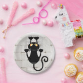 Cat Falldown lustige Zeichentrickfigur Pappteller (Party)