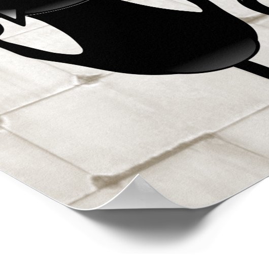 Cat Falldown lustige Zeichentrickfigur Poster (Ecke)