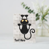 Cat Falldown lustige Zeichentrickfigur Postkarte (Stehend Vorderseite)