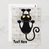 Cat Falldown lustige Zeichentrickfigur Postkarte (Vorne/Hinten)