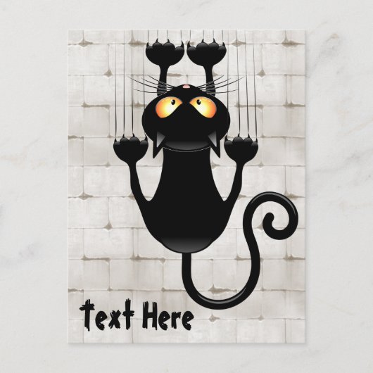 Cat Falldown lustige Zeichentrickfigur Postkarte (Vorderseite)