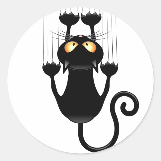 Cat Falldown lustige Zeichentrickfigur Runder Aufkleber (Vorderseite)