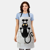 Cat Falldown lustige Zeichentrickfigur Schürze (Getragen)