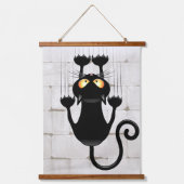 Cat Falldown lustige Zeichentrickfigur Wandteppich Mit Holzrahmen (Vorderseite)